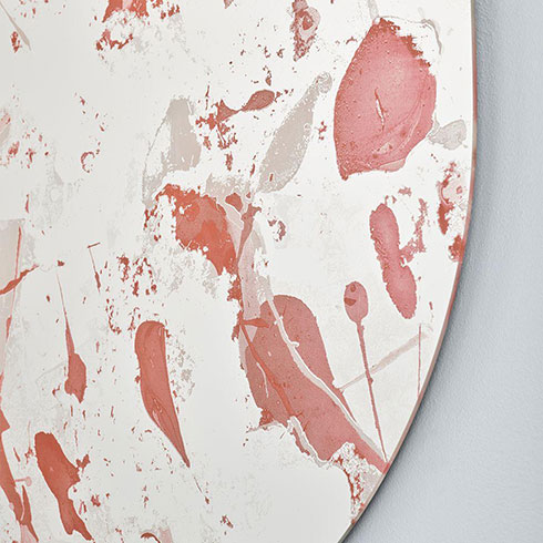 red splat abstract printed mirror