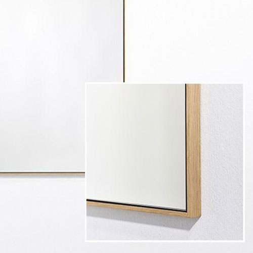 custom minimal framed mirror in light wood