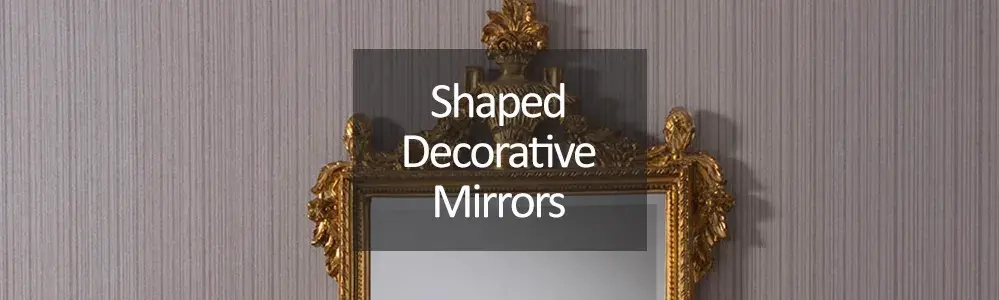 Shaped Decorative Mirrors - ornate gold shaped framed mirror with crest detail