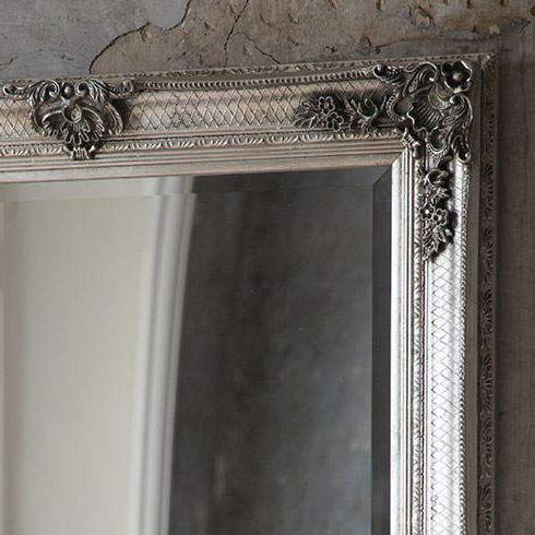 antiqued silver baroque style mirror