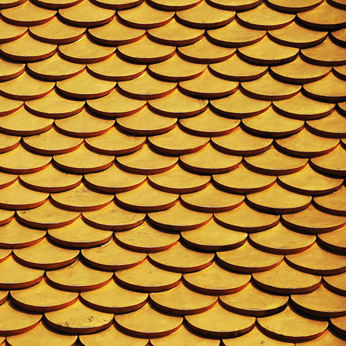 art deco gold scalloped tiles