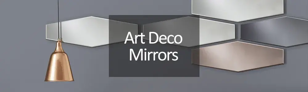 Art Deco Mirrors - Frameless hexagon Mirrors on wall