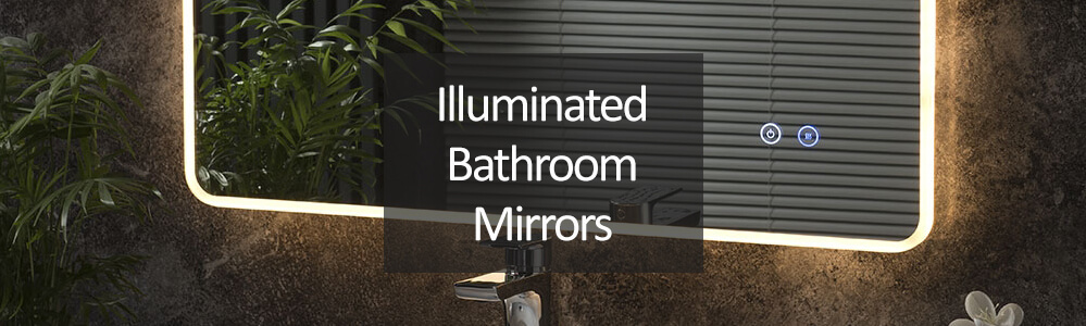LED bathroom mirrors with heating element for demisting