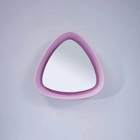 rounded triangle baby pink mirror