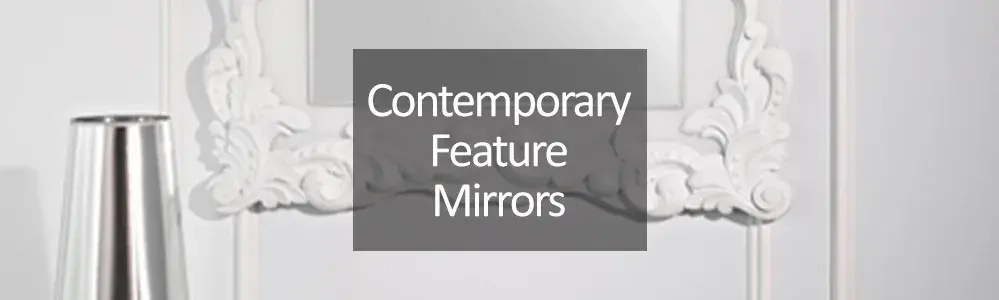 Contemporary Feature Mirrors - white modern framed mirror