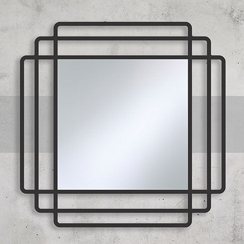 contour square multi-wired framed mirror by deknudt mirrors