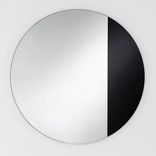 circular black and plain contrast mirror