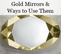 gold geometric mirror - gold mirrors and ways to use them