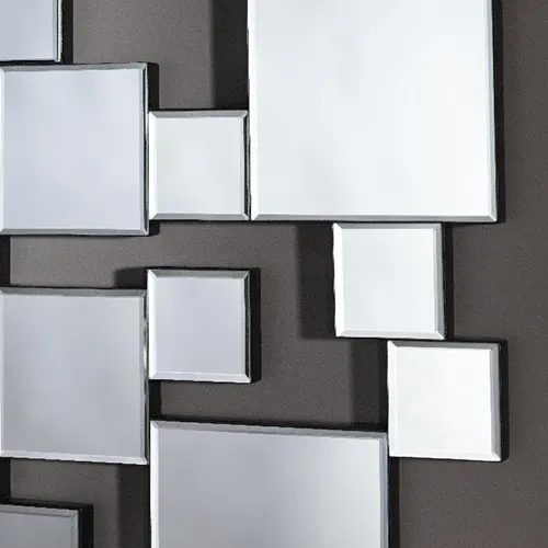 how are mirrors made - multifacet bevelled mirror close up