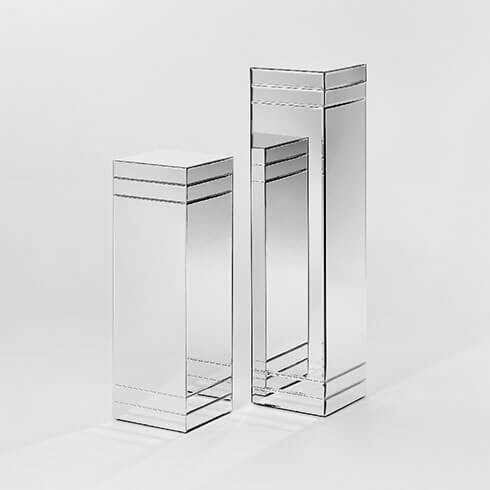 decorating with mirrored furniture pedestal pillar