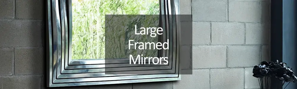 Framed Large Mirrors - big silver framed mirror on the wall