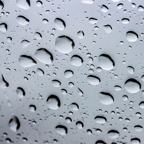 water droplets on mirror surface