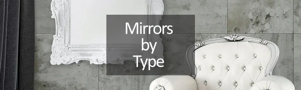 shop for mirrors by type - mirror on wall with armchair in front