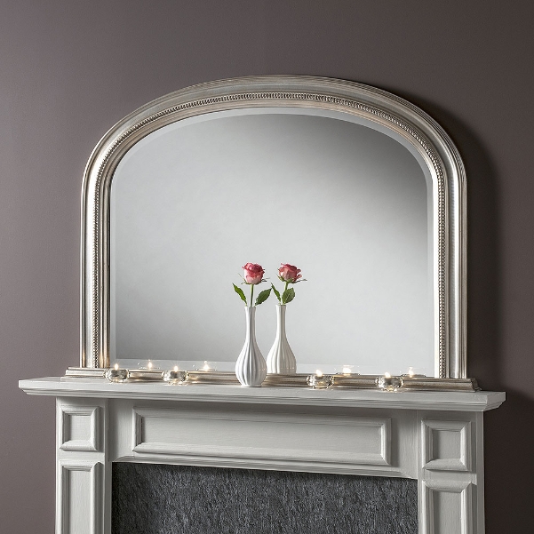 Beaded Bevelled Overmantle Wall Mirror, Over Mantle Mirror Uk
