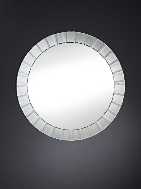 Club Round Slice Frameless Bevelled Wall Mirror By Deknudt Mirrors 200 00 Uk - Round Frameless Wall Mirror Uk