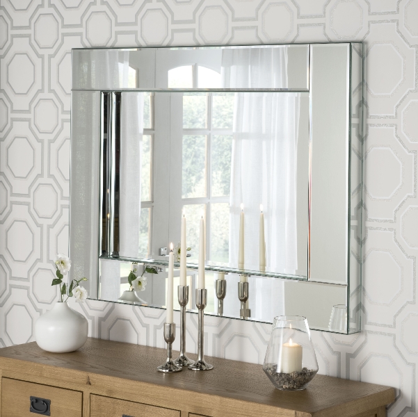 Deep Block Frameless Bevelled Wall, Frameless Bathroom Mirrors Uk