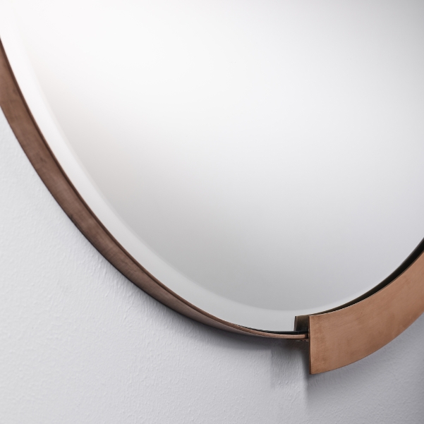 Fifi Round Copper Framed Wall Mirror By, Large Copper Round Wall Mirror