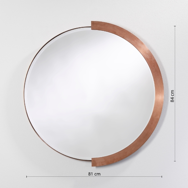 Fifi Round Copper Framed Wall Mirror By, Round Copper Mirror 60cm