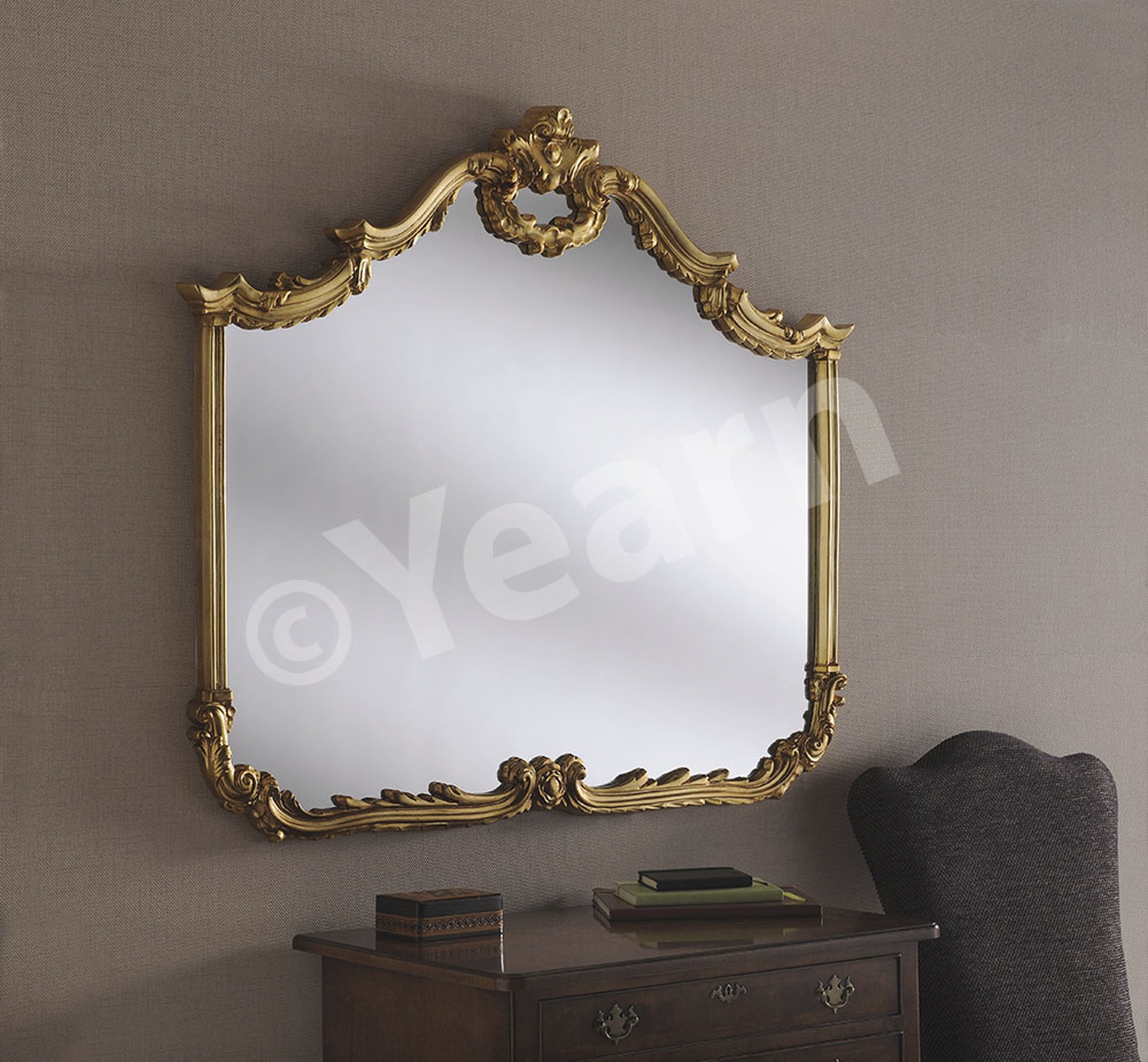 Shaped Crested Large Gold Ornate Guilt Wall Mirror 299 00 Mirror Shop Uk