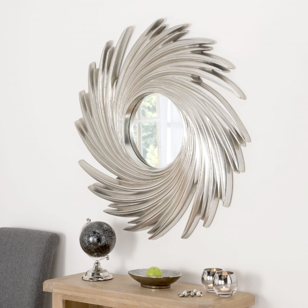 Swirl Twister Round Framed Wall Mirror, Round Large Mirrors Uk