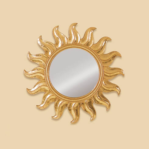 deknudt solair framed gold sunburst mirror